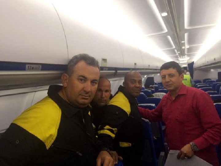 Parte de la brigada cubana en Ecuador.