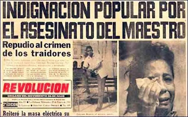 Plana del periódico Revolución refleja asesinato de Conrado Bení­tez.