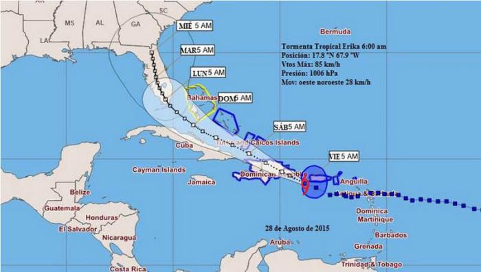 Tormenta Tropical Erika.