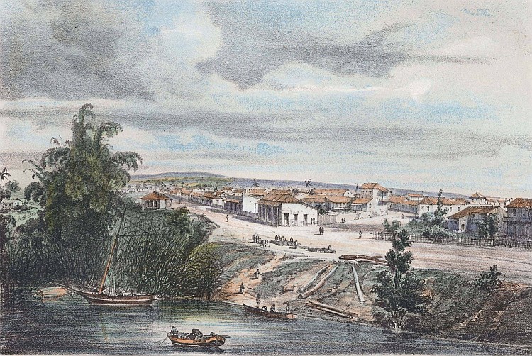 Grabado de Sagua la Grande de 1841.