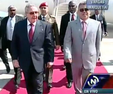 Raúl Castro llega a Venezuela.