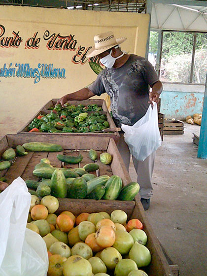Punto de venta de productos agropecuarios.