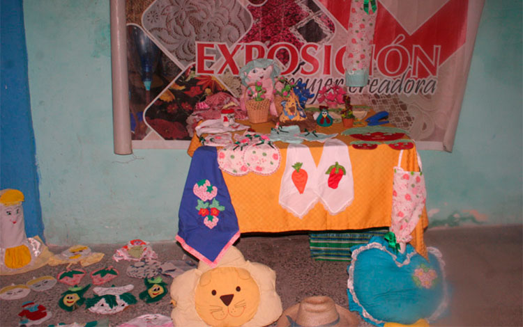 Muestra de confecciones y alimentos elaborados por mujeres campesinas. Muestra de confecciones y alimentos elaborados por mujeres campesinas.