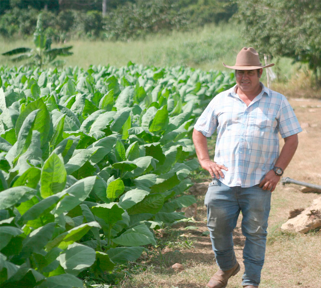 Misael Machado caminando el veguerío.