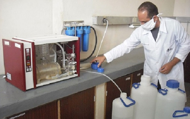 Producción de agua purificada para los hospitales en el CBQ.