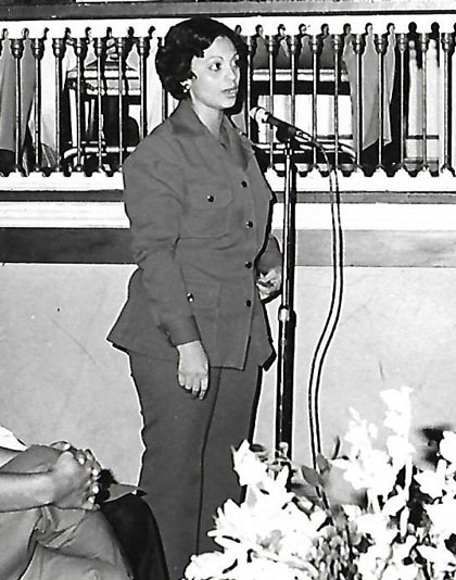 Durante la Asamblea Constitutiva del Poder Popular en el teatro La Caridad, en 1976.