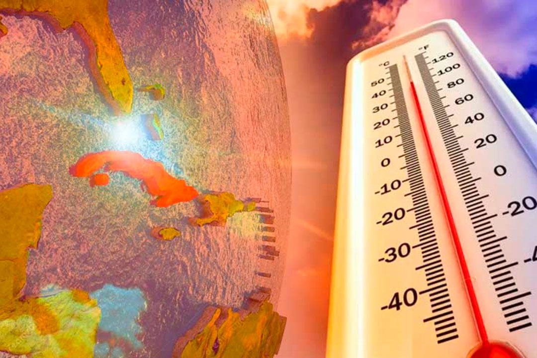 Ilustración de Cuba y las altas temperaturas.