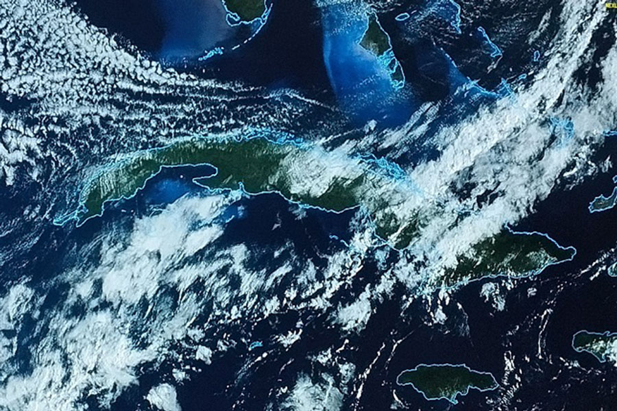 Imagen muestra frente frío sobre Cuba.