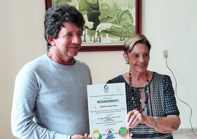 De economía circular se habló en el Palacio del Ajedrez en Santa Clara 4 Productor agropecuario Leonides López Pérez, de la CCS Horacio Rodríguez.