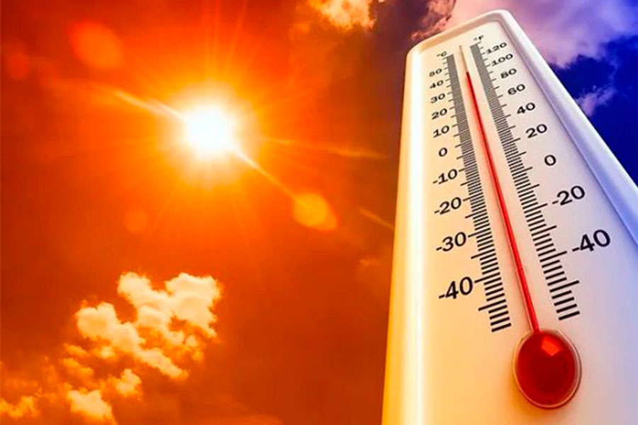 Termómetro marca altas temperaturas.