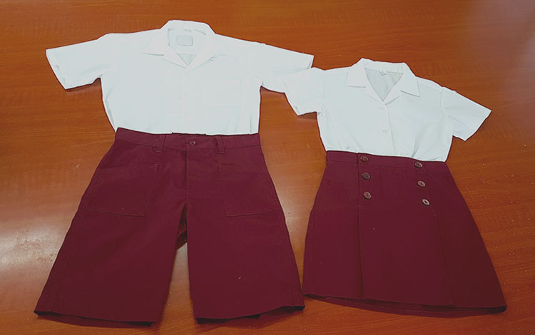 Uniforme escolar de la enseñanza primaria.
