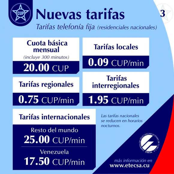 Tarifas telefoní­a fija