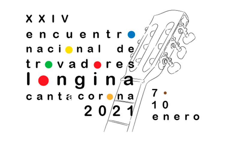 Cartel del festival de trovadores Longina canta a Corona 2021.