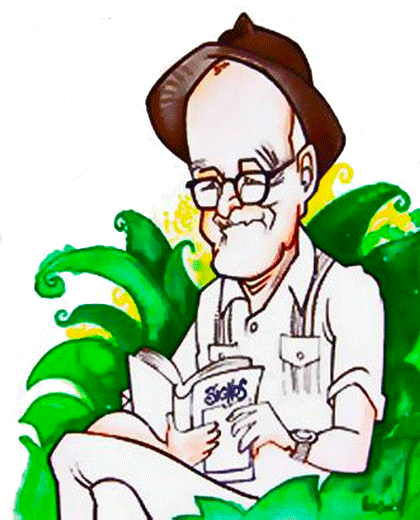 Caricatura de Sanuel Feijóo realizada por Pedro y Janler Méndez.