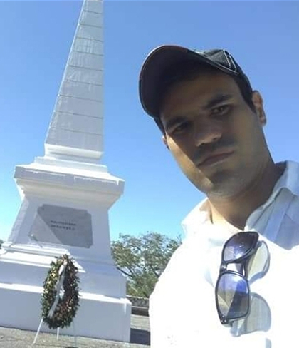 Judiel Reyes Aguilar, joven galardonado por la Unión Nacional de Historiadores de Cuba.