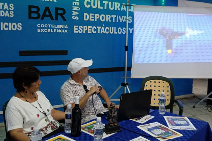 Minerva Rodríguez representante del British Council en Cuba, y César Irigoyen, máximo responsable del evento.