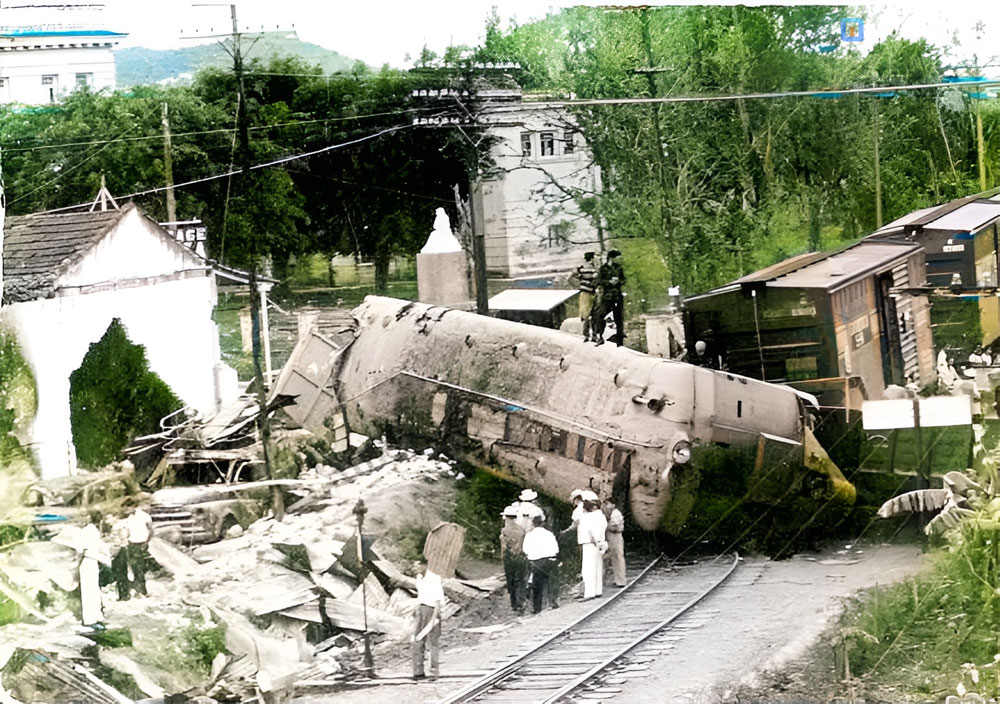 Tren blindado después de la acción.