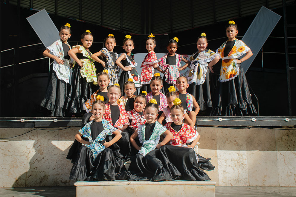 Alumnas de la escuela Más flamenco, de Santa Clara.