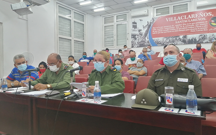 Consejo de Defensa Provincial de Villa Clara analiza la situación de la COVID-19 el 18 de agosto de 2020.