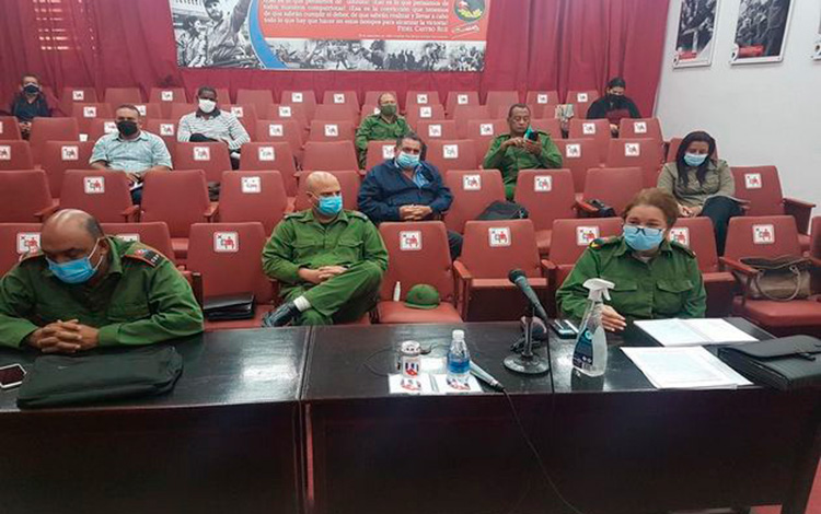 Reunión del Consejo de Defensa Provincial de Villa Clara para el control de la COVID-19.