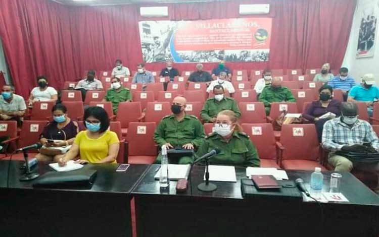 Reunión del Consejo de Defensa Provincial de Villa Clara.