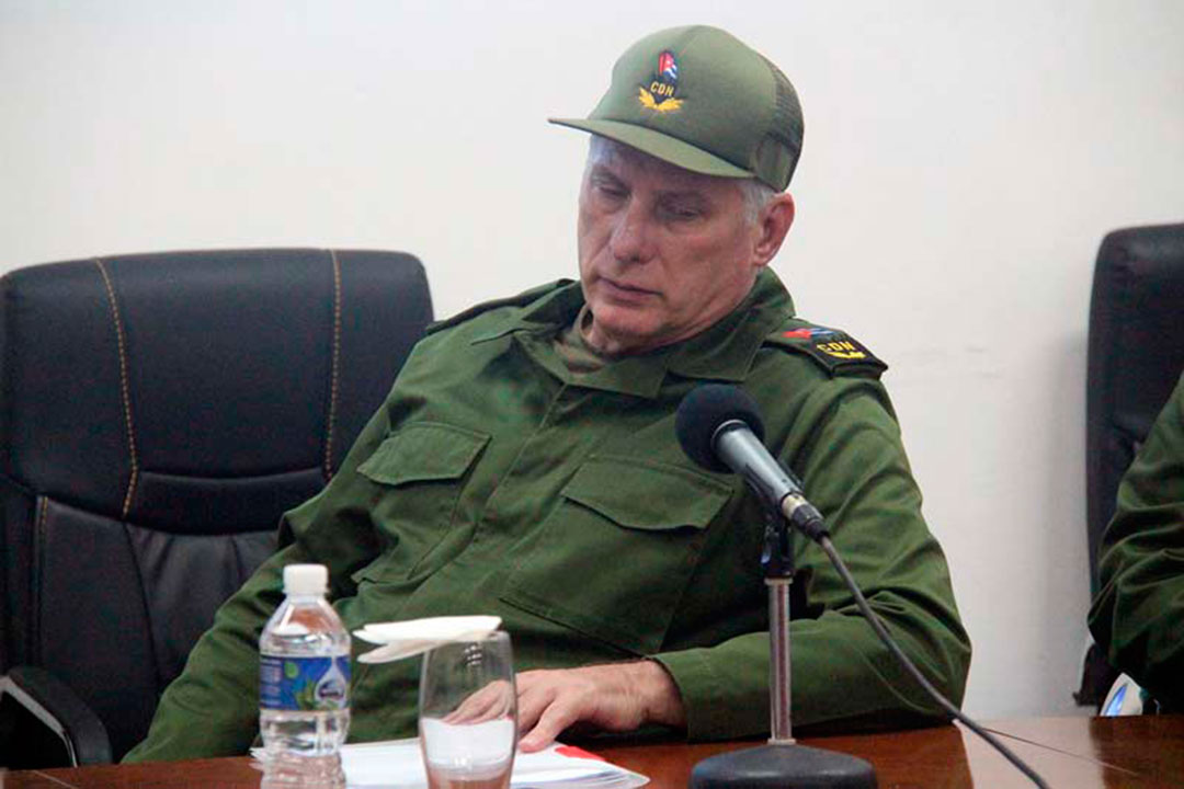 Presidente Miguel Díaz-Canel participa en el inicio del Ejercicio Popular Meteoro 2023 en La Habana.