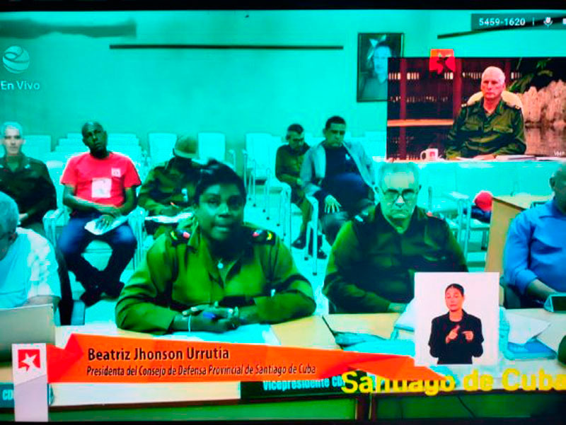 Presidenta del Consejo de Defensa Provincial de Santiago de Cuba.