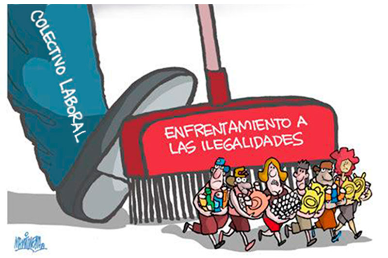 Ilustración de Alfredo Martirena sobre el combate a las ilegalidades.