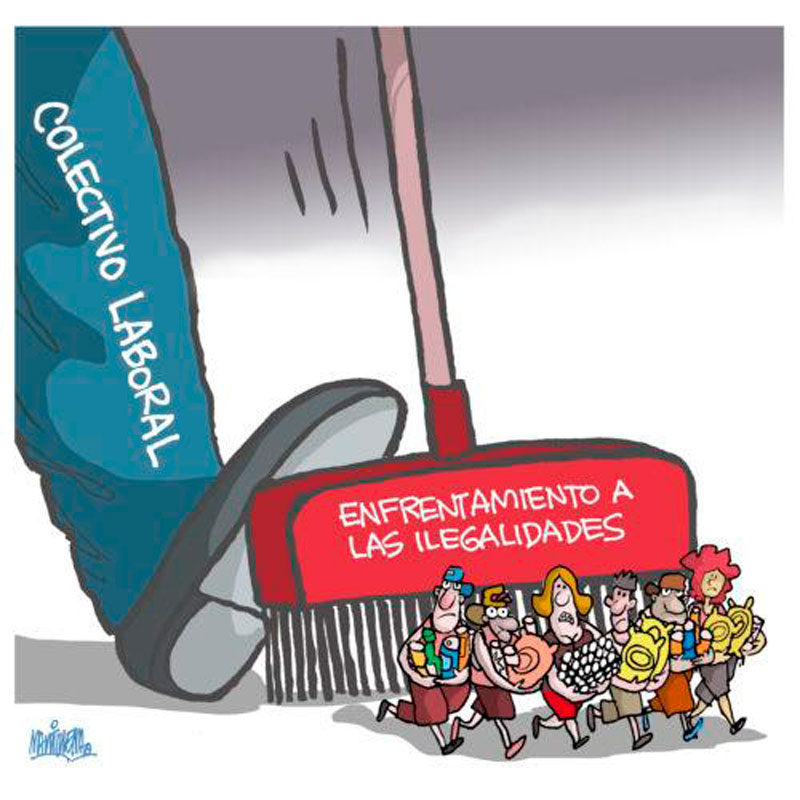 Ilustración de Alfredo Martirena sobre el combate a las ilegalidades.