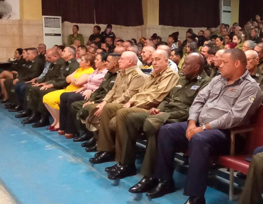 Presidencia del acto por el aniversario 67 de los Órganos de la Seguriad del Estado.