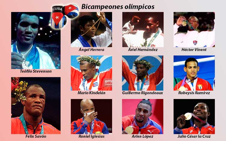 Boxeadores cubanos con dos o más títulos olímpicos.