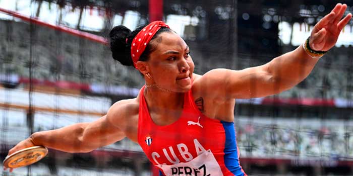 Yaimé Pérez, discóbola cubana, en Tokio 2020. Yaimé Pérez, discóbola cubana, en Tokio 2020.
