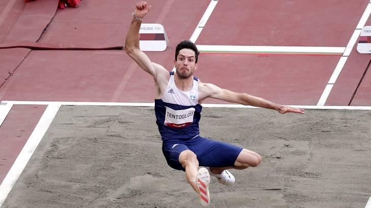 MiltiadisTentoglou, de Grecia, en la final del salto de longitud de Tokio 2020. MiltiadisTentoglou, de Grecia, en la final del salto de longitud de Tokio 2020.