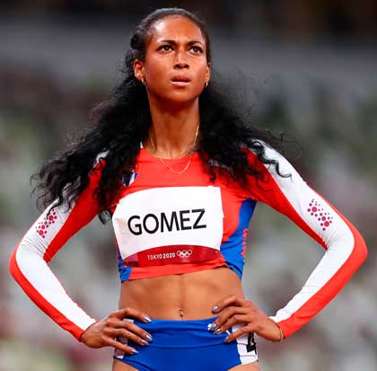 Roxana Gómez, de Cuba, en la semifinal de los 400 m, en el atletismo de Tokio 2020. Roxana Gómez, de Cuba, en la semifinal de los 400 m, en el atletismo de Tokio 2020.