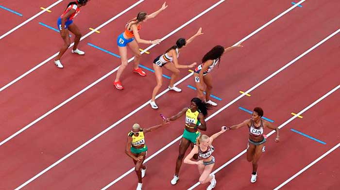 Final del relevo femenino 4x400 en Tokio 2020. Final del relevo femenino 4x400 en Tokio 2020.