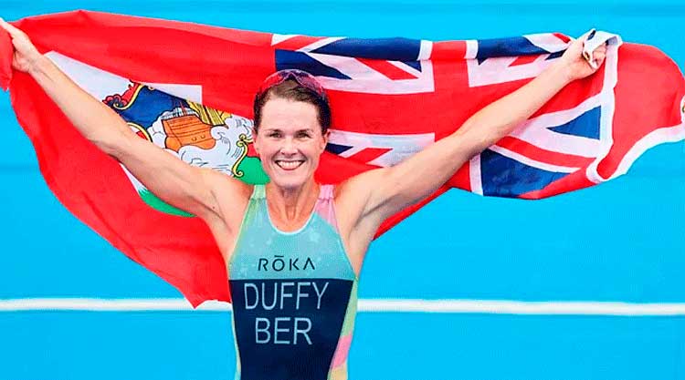 Flora Duffy, oro para Bermudas en triatlón. Flora Duffy, oro para Bermudas en triatlón.