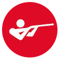 Logo de tiro deportivo en los Juegos Olí­mpicos Tokio 2020.