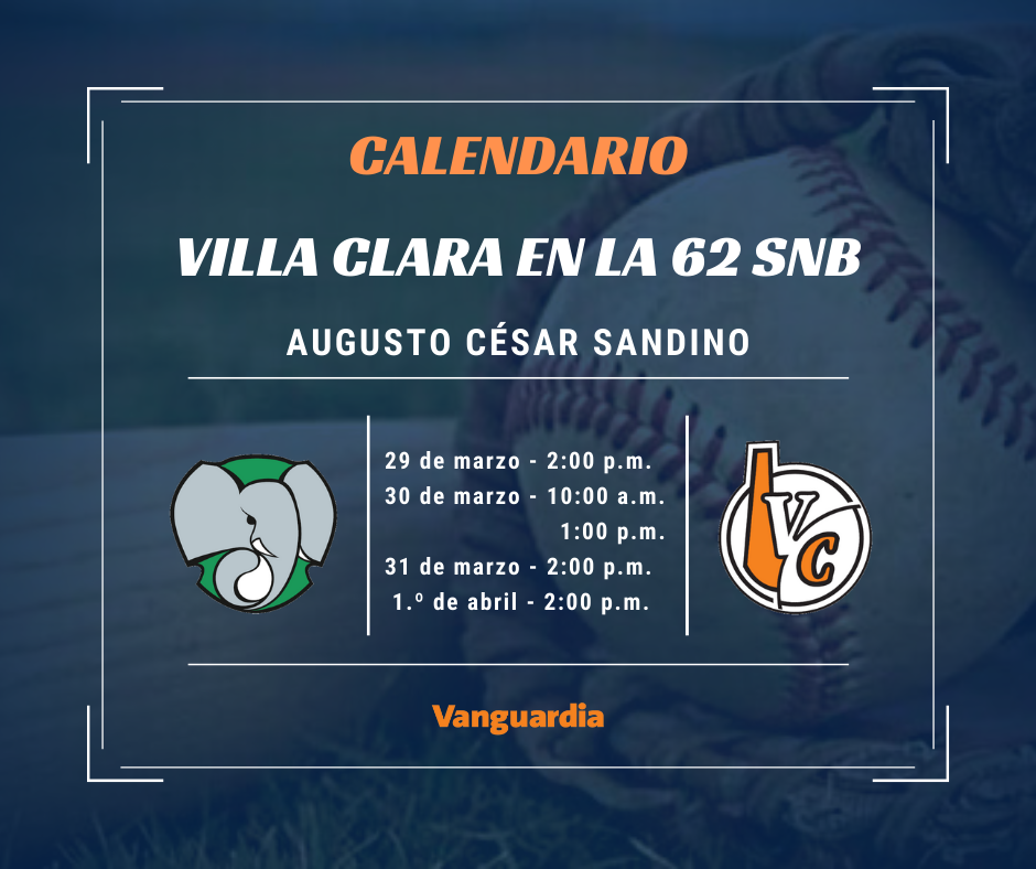 Calendario subserie Villa Clara vs Cienfuegos SNB