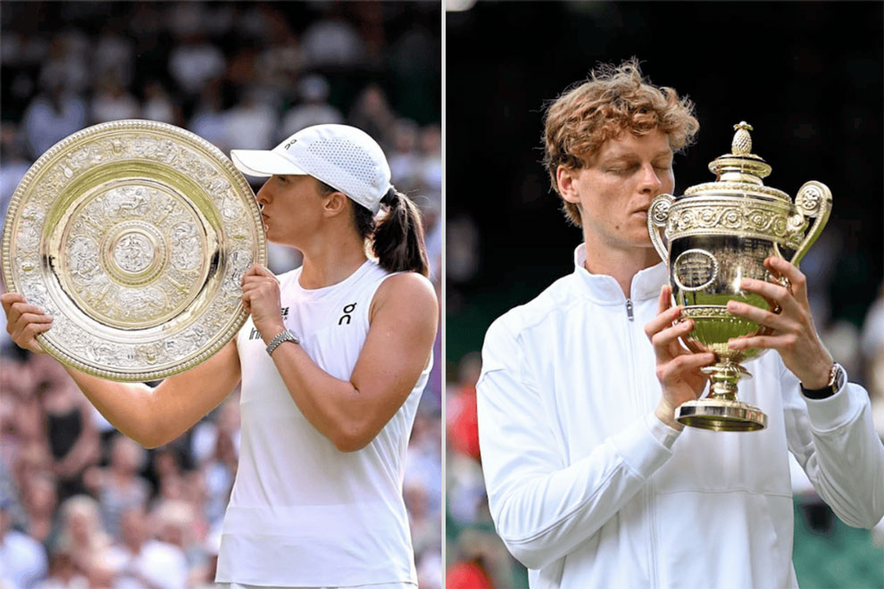 Iga Swiatek y Jannik Sinner, los campeones de Wimbledon 2025.