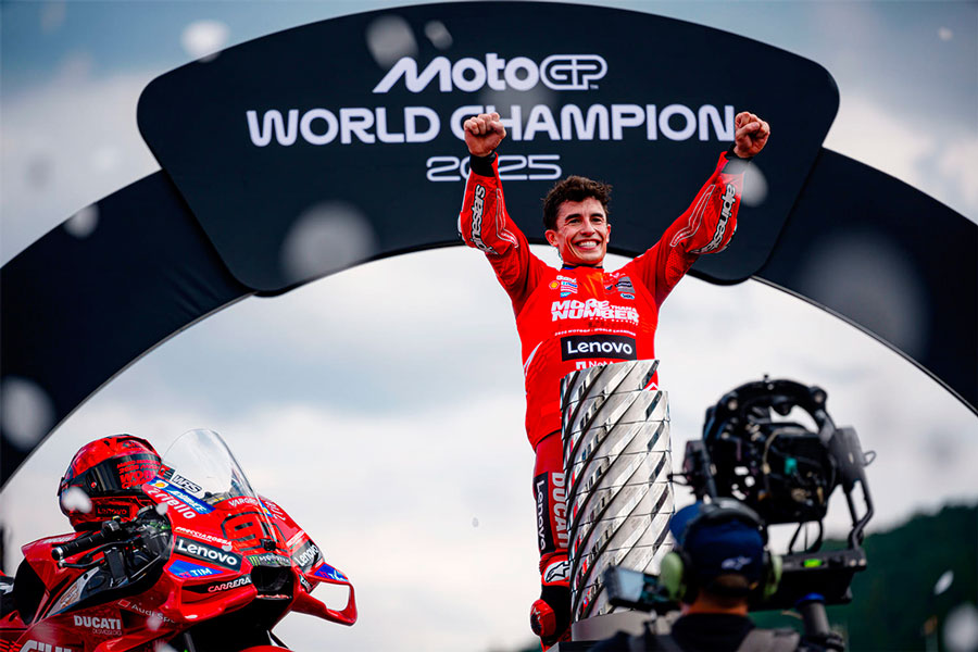 Marc Márquez, campeón mundial de MotoGP con Ducati.