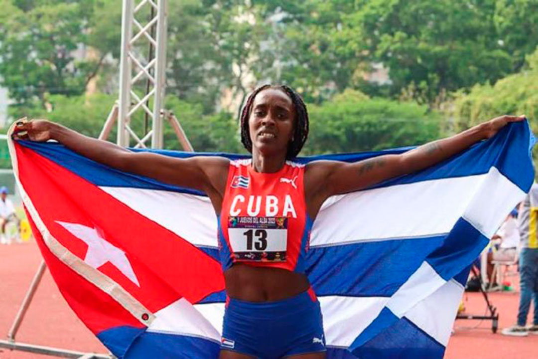 Yunisleidy de la Caridad García Abreu, recordista cubana de los 100 metros planos.