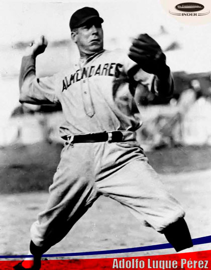 Adolfo Luque, primer latino que ganó un juego en una Serie Mundial de Grandes Ligas. (Foto: Tomada del Sitio del Inder). Adolfo Luque, primer latino que ganó un juego en una Serie Mundial de Grandes Ligas. (Foto: Tomada del Sitio del Inder).