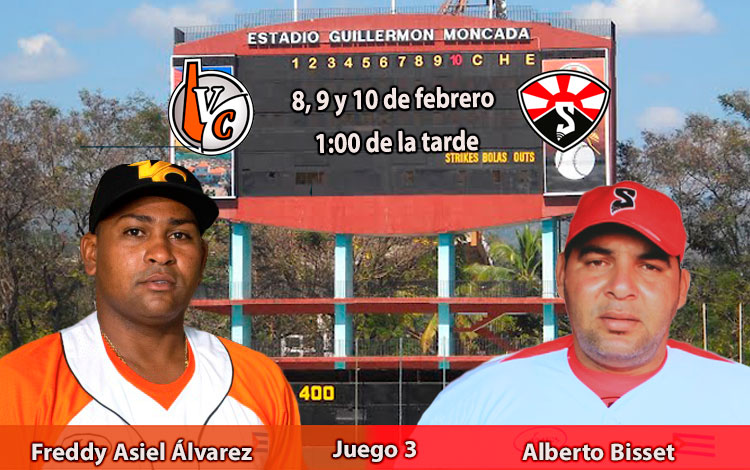 Alberto Bisset y Freddy Asiel ílvarez, abridores en el el tercer juego de Villa Clara contra Santiago de Cuba. Alberto Bisset y Freddy Asiel ílvarez, abridores en el el tercer juego de Villa Clara contra Santiago de Cuba.