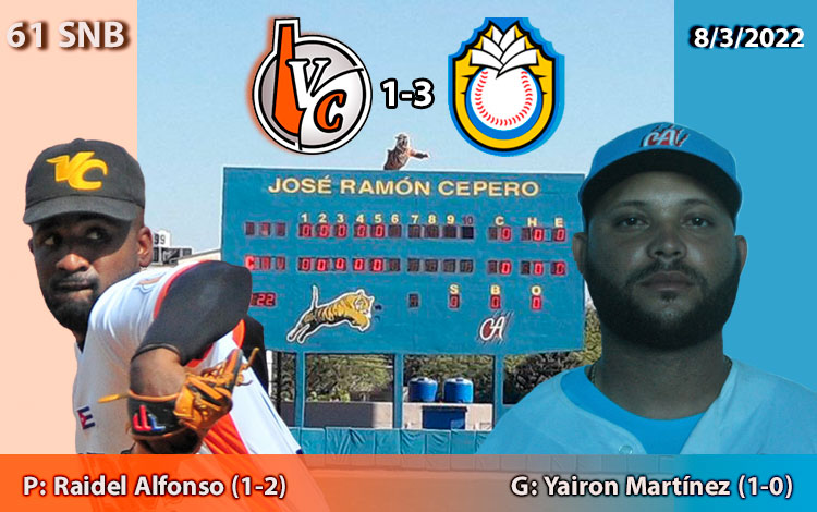 Ganador y perdedor del primer juego entre Villa Clara y Ciego de ívila en la 61 Serie Nacional de Béisbol. Ganador y perdedor del primer juego entre Villa Clara y Ciego de ívila en la 61 Serie Nacional de Béisbol.
