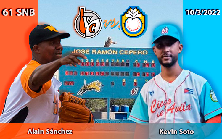 Alain Sánchez y Kevin Soto, abridores por Villa Clara y Ciego de ívila en el tercer juego de la subserie, en la 61 Serie Nacional de Béisbol. Alain Sánchez y Kevin Soto, abridores por Villa Clara y Ciego de ívila en el tercer juego de la subserie, en la 61 Serie Nacional de Béisbol.