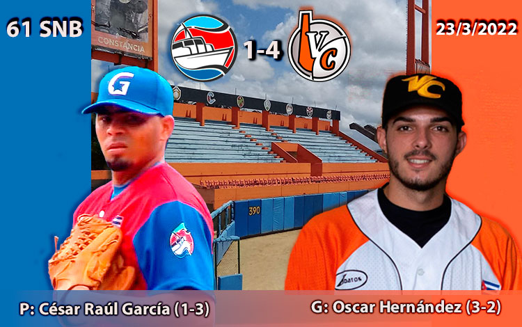Oscar Hernández Orta, ganador, y César García Rondón, perdedor, en la victoria de Villa Clara en el segundo juego contra Granma. Oscar Hernández Orta, ganador, y César García Rondón, perdedor, en la victoria de Villa Clara en el segundo juego contra Granma.