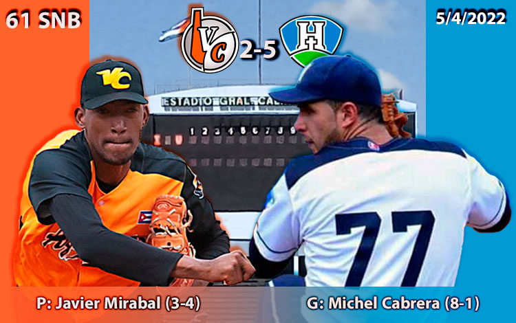 Michel Cabrera (ganador) y Javier Mirabal (perdedor) del tercer juego entre Holguín y Villa Clara en la 61 Serie Nacional de Béisbol. Michel Cabrera (ganador) y Javier Mirabal (perdedor) del tercer juego entre Holguín y Villa Clara en la 61 Serie Nacional de Béisbol.