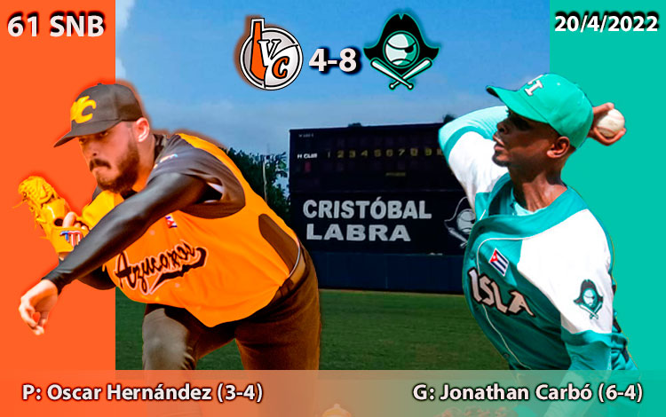 Oscar Hernández (perdedor) y Jonatuan Carbó (ganador) en el cuarto juego entre la isla de la Juventud y Villa Clara en la 61 Serie Nacional de Béisbol. Oscar Hernández (perdedor) y Jonatuan Carbó (ganador) en el cuarto juego entre la isla de la Juventud y Villa Clara en la 61 Serie Nacional de Béisbol.