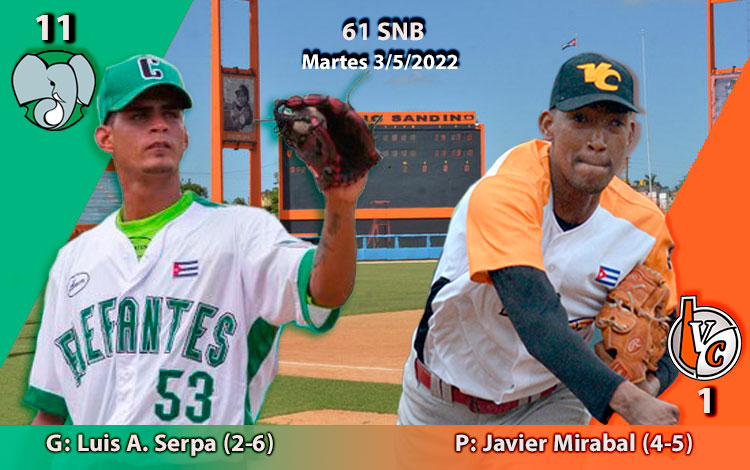 Luis Alejandro Serpa (ganador) y Javier Mirabal Espinosa (perdedor) del primer juego entre Cienfuegos y Villa Clara en la 61 Serie Nacional de Béisbol. Luis Alejandro Serpa (ganador) y Javier Mirabal Espinosa (perdedor) del primer juego entre Cienfuegos y Villa Clara en la 61 Serie Nacional de Béisbol.