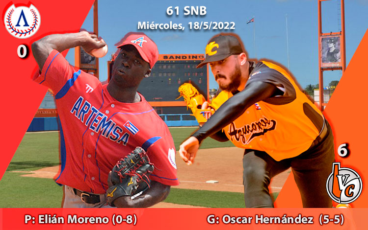 Abridores del cuarto juego entre Villa Clara y Artemisa en la 61 Serie Nacional de Béisbol, el 18 de mayo de 2022. Abridores del cuarto juego entre Villa Clara y Artemisa en la 61 Serie Nacional de Béisbol, el 18 de mayo de 2022.